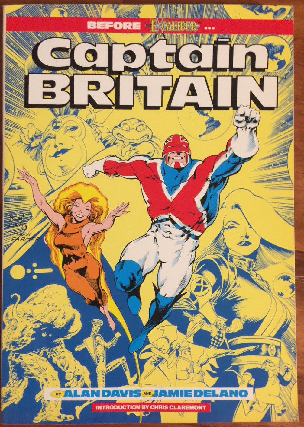 CAPTAIN BRITAIN PAPERBACK ALAN DAVIS JAMIE DELANO 1989 MARVEL GRAPHIC NOVEL
