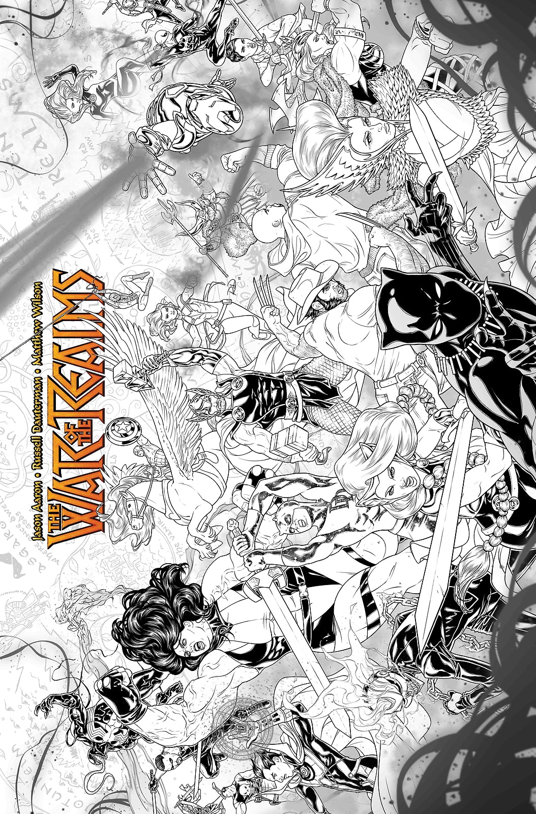 WAR OF REALMS #1 DAUTERMAN CONCEPT VARIANT B&W MARVEL COMICS NM 2019