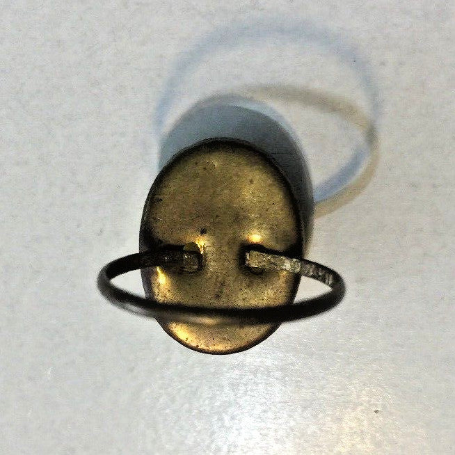 VINTAGE BRASS RING MADE IN CZECHOSLOVAKIA YELLOW 15MM