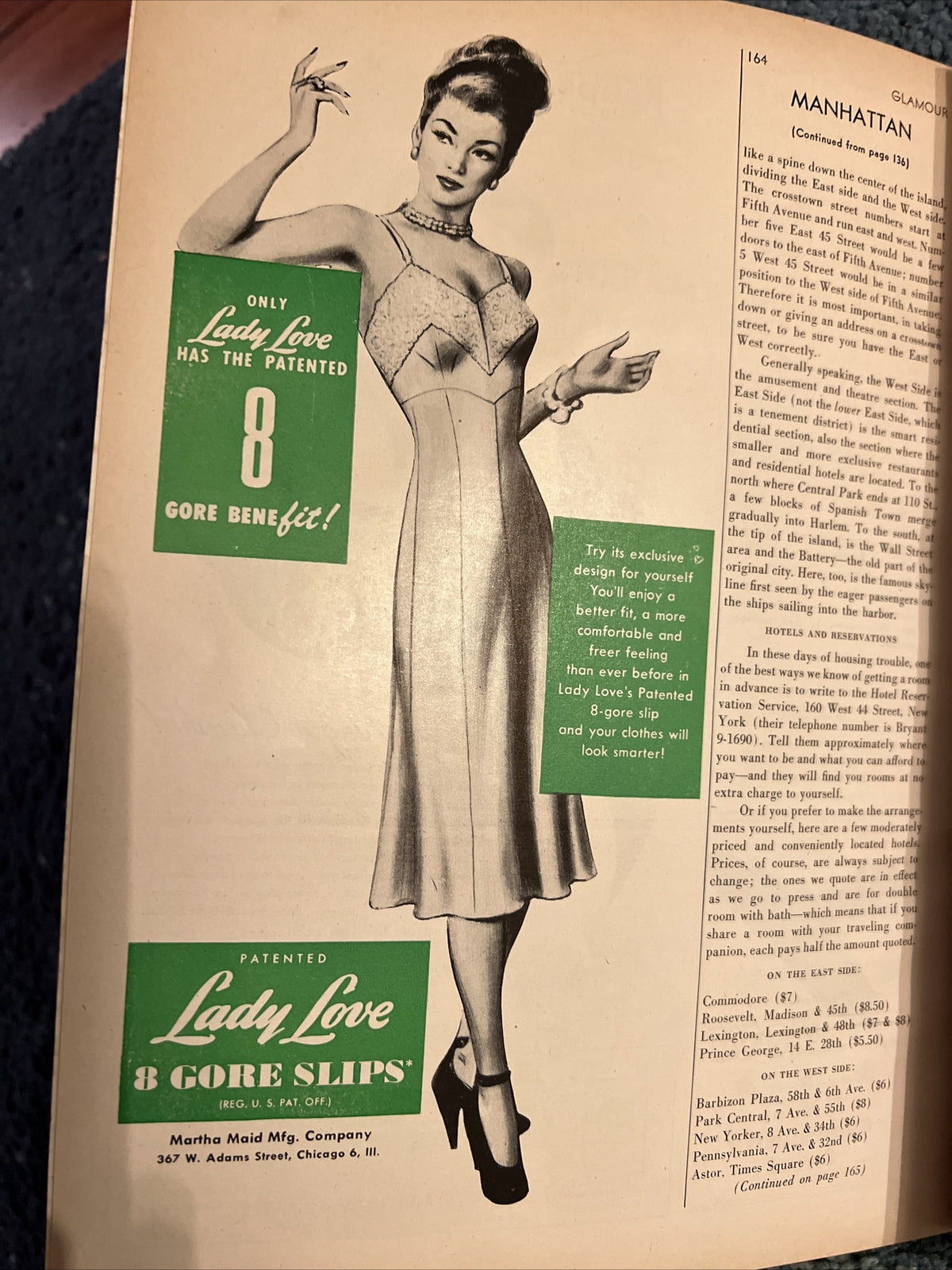 VINTAGE GLAMOUR MAGAZINE OCTOBER 1947 PRETTY GAY AD GOOD LOOKS AND LIVING
