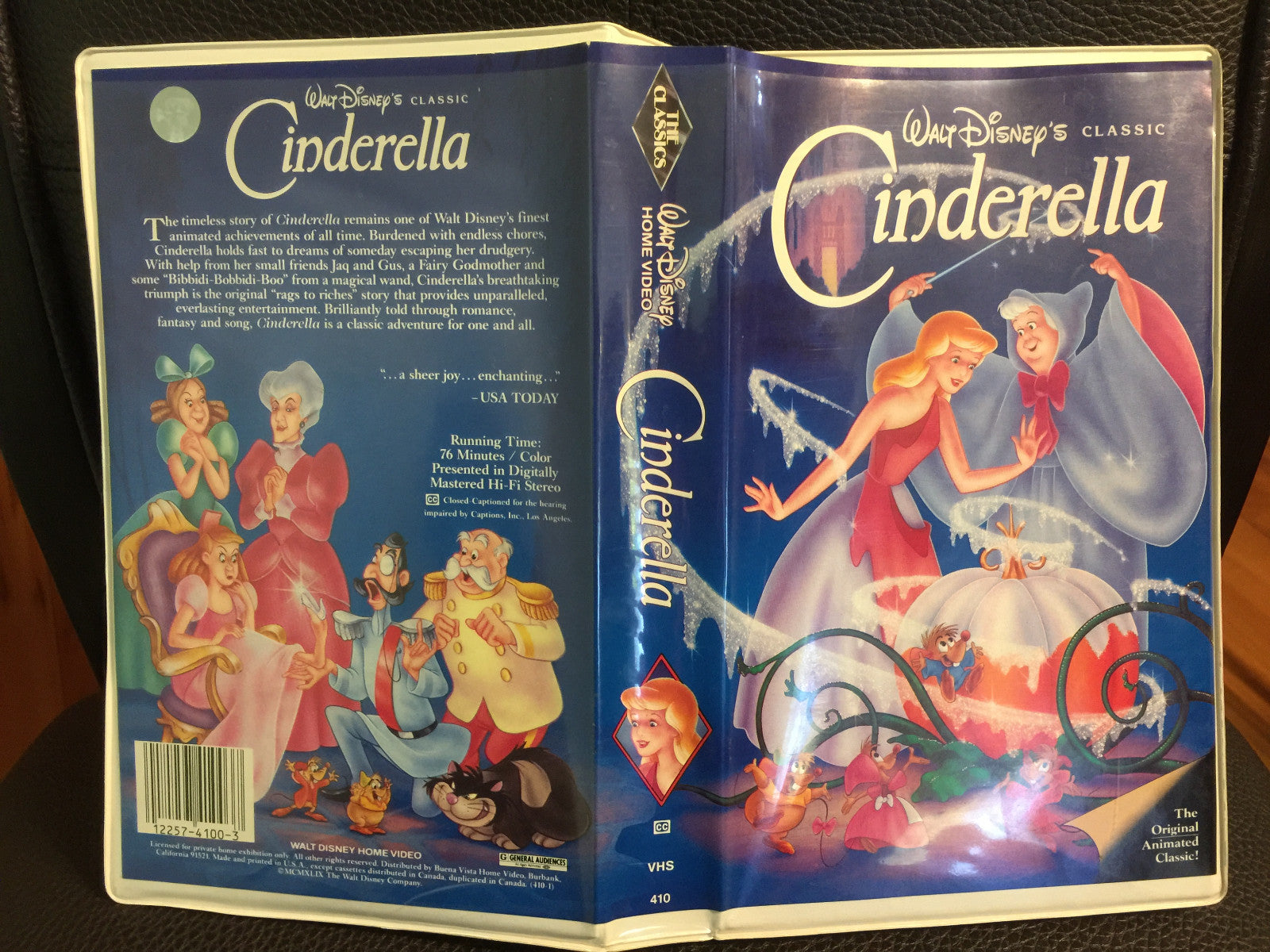 Walt Disney Black Diamond Classics Cinderella VHS 1988 Vintage Stock #410