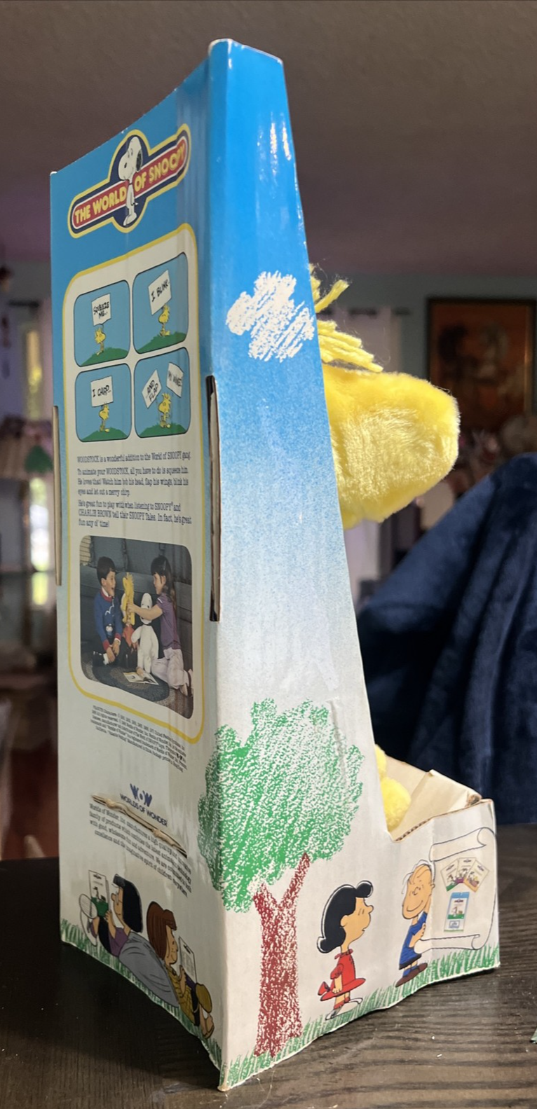 Vintage 1986 Worlds of Wonder Woodstock Plush Mouth & Wings Move & Chirps Snoopy