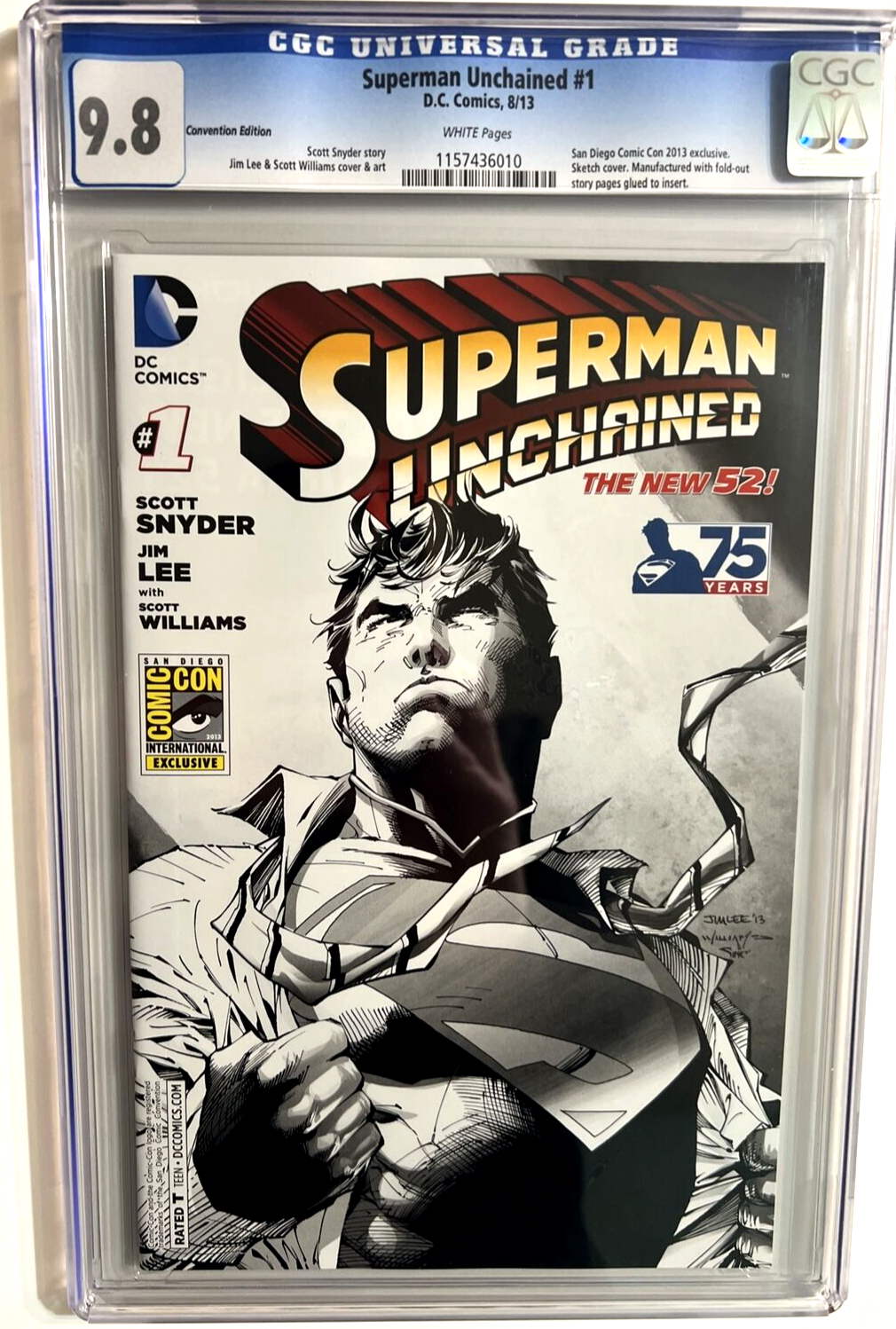 SUPERMAN UNCHAINED #1 CGC 9.8 SAN DIEGO COMIC CON VARIANT SDCC DC COMICS 2013