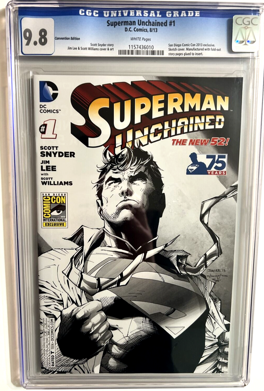 SUPERMAN UNCHAINED #1 CGC 9.8 SAN DIEGO COMIC CON VARIANT SDCC DC COMICS 2013
