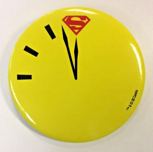 DOOMSDAY CLOCK PIN BUTTON 2 1/4" DIAMETER DC COMICS PROMO NEW UNUSED