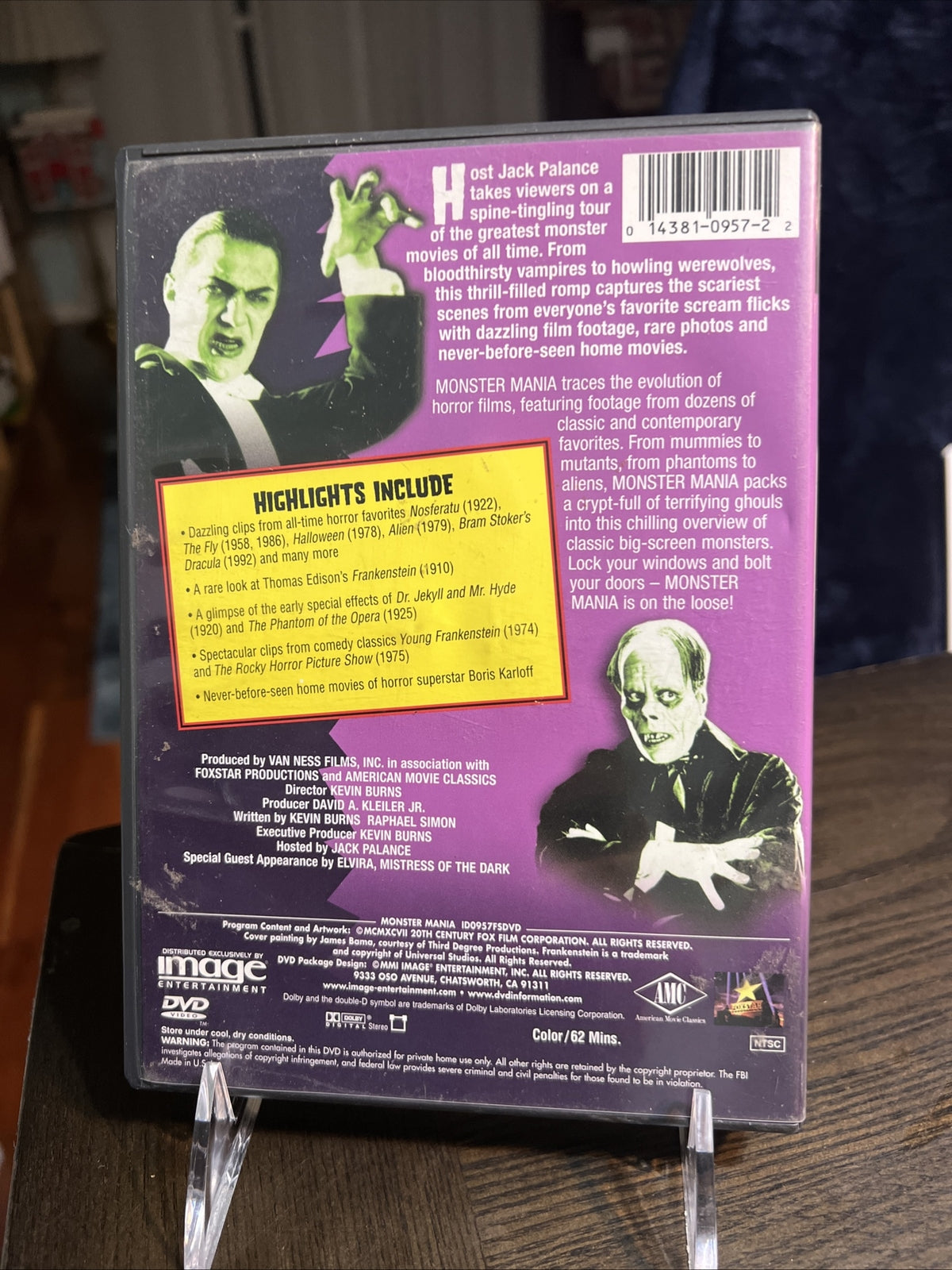 MONSTER MANIA #1 Kevin Burns Science Fiction Horror 2001 DVD JACK PALANCE