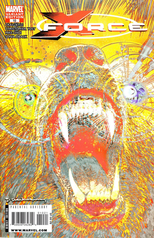 X-FORCE #10 1:10 Sienkiewicz DEMON BEAR VARIANT NM 1ST PRINT MARVEL 2008