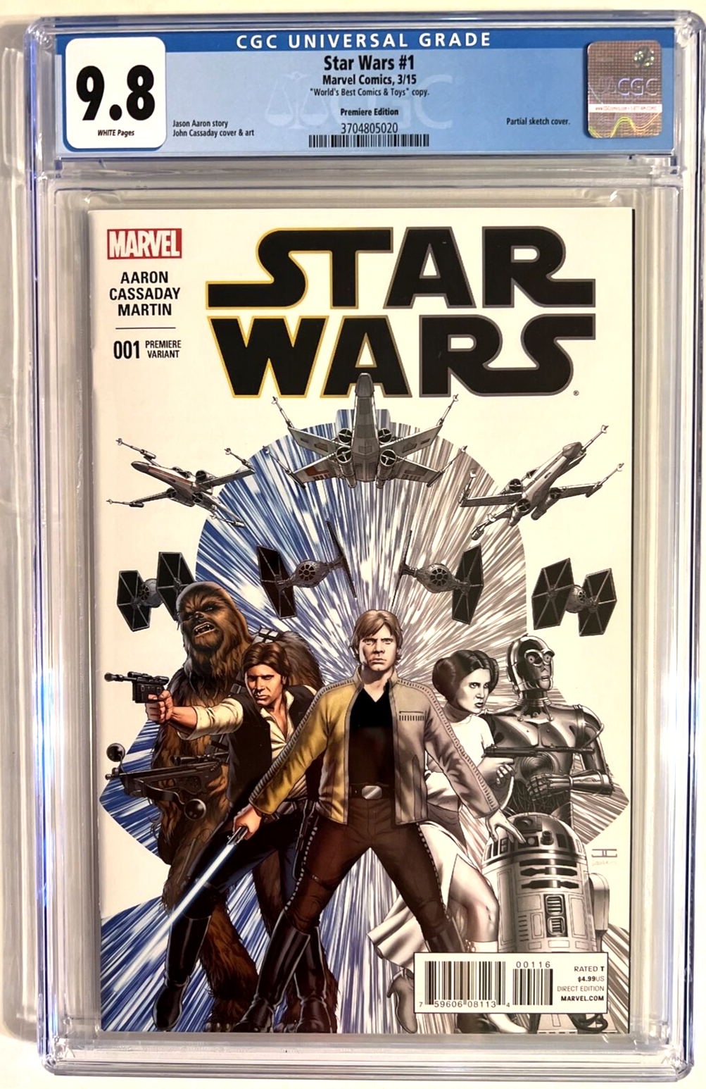 STAR WARS #1 CGC 9.8 MARVEL 2015 PREMIERE VARIANT WORLDS BEST COMICS ONLY 2 MADE