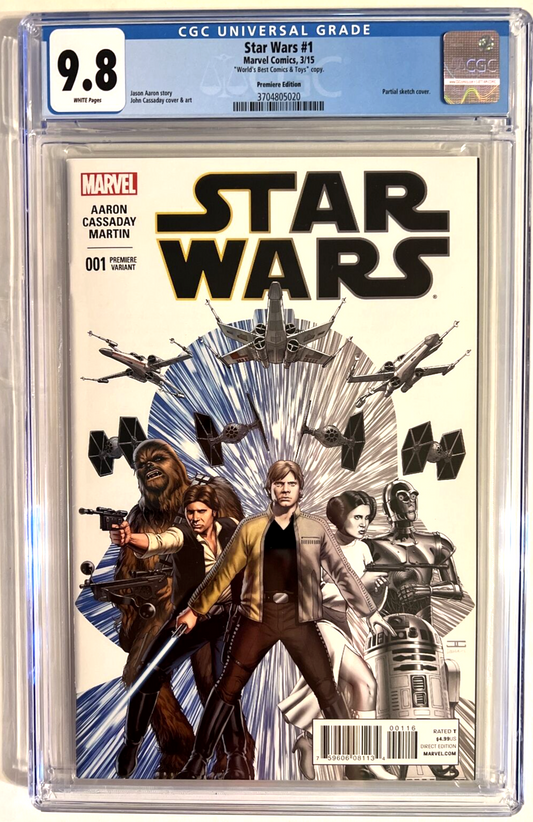 STAR WARS #1 CGC 9.8 MARVEL 2015 PREMIERE VARIANT WORLDS BEST COMICS ONLY 2 MADE