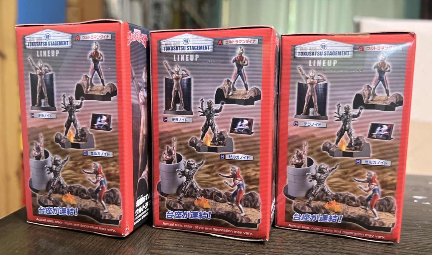 ULTRAMAN DYNA TOKUSATSU STAGEMENT #49 NEW SHADOW 3 FIGURE SET BANDAI