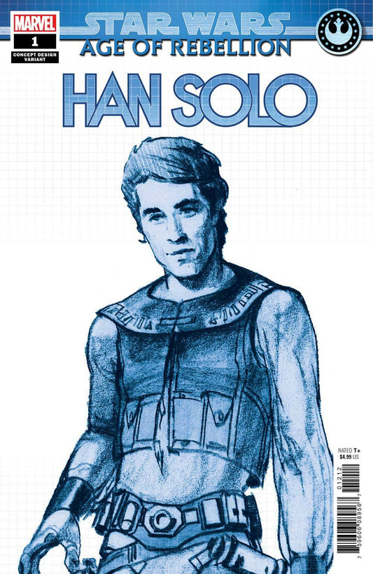 STAR WARS AOR HAN SOLO #1 CONCEPT VARIANT MARVEL NM 1ST PRINT 2019
