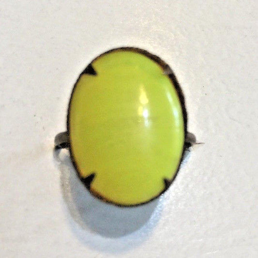 VINTAGE BRASS RING MADE IN CZECHOSLOVAKIA YELLOW 15MM