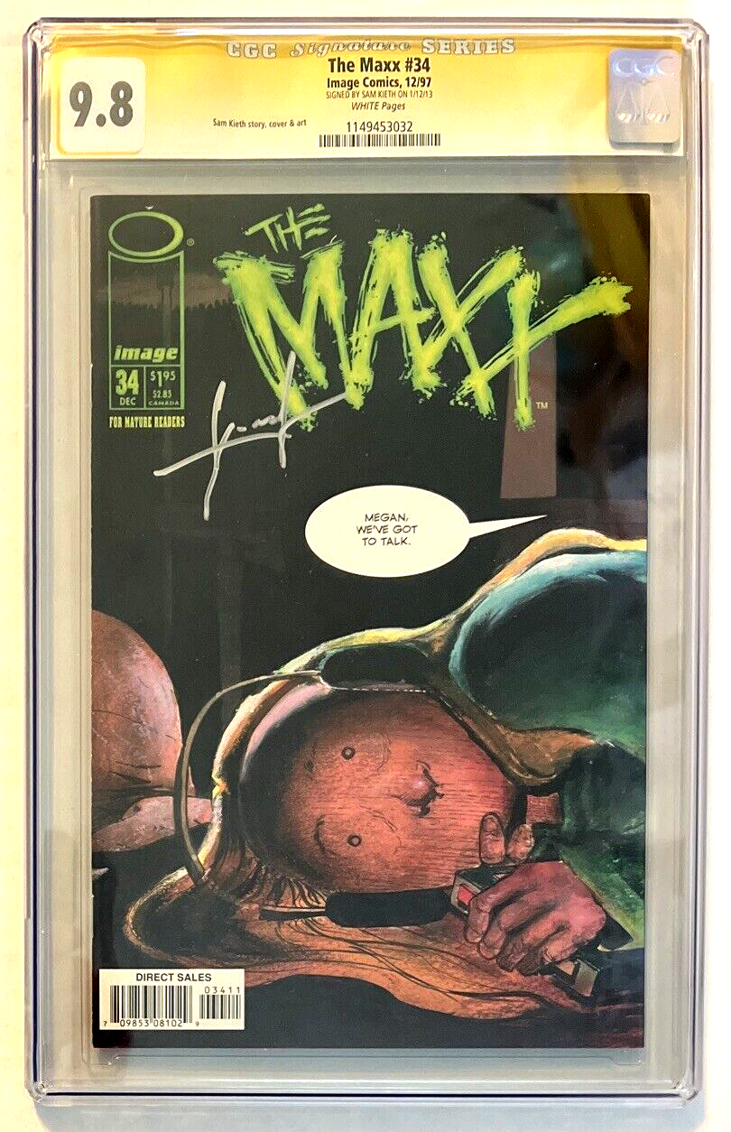 THE MAXX #34 CGC 9.8 SIGNATURE SERIES SIGNED SAM KIETH WHITE PAGES 1997 IMAGE
