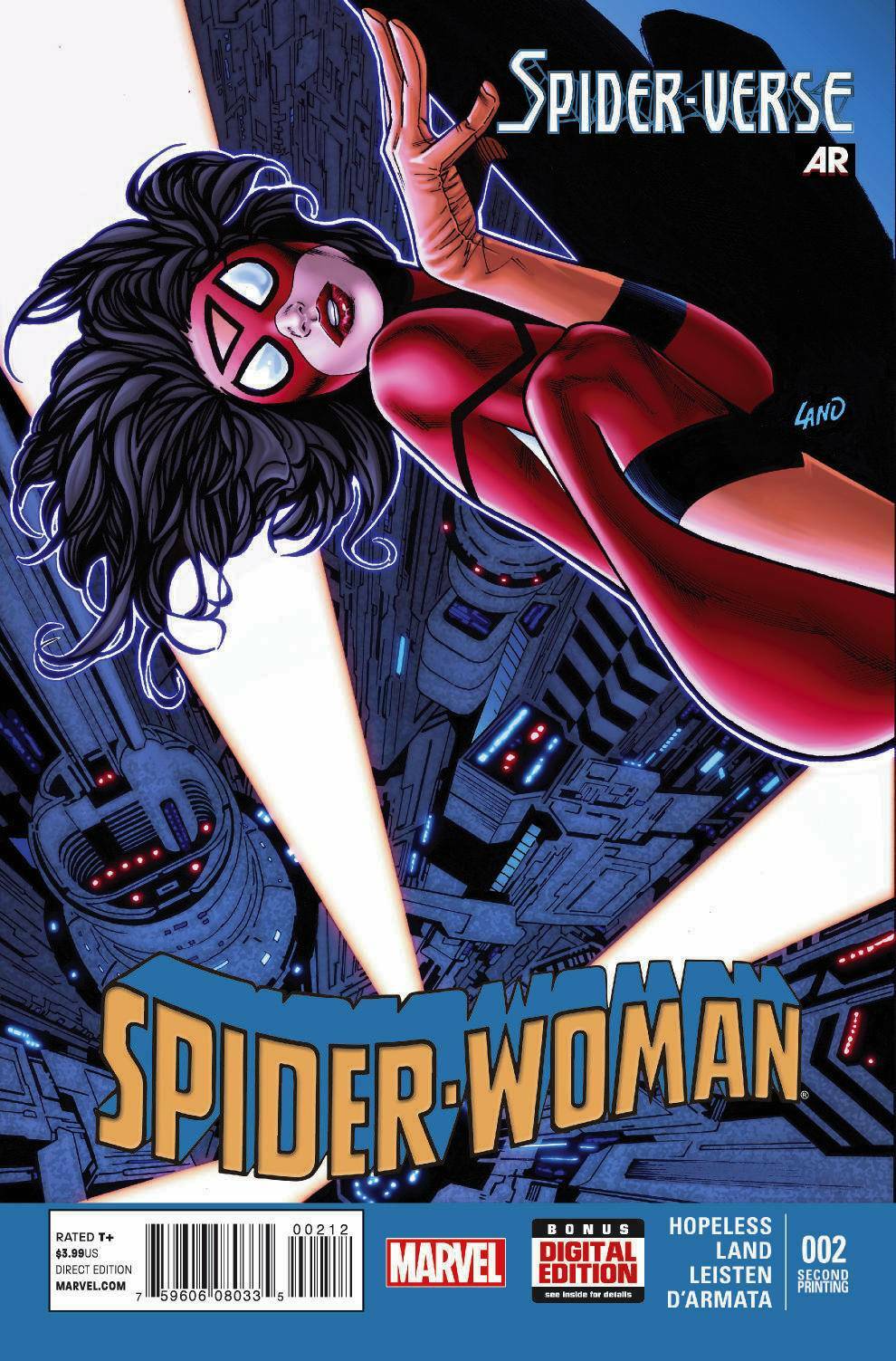 SPIDER-WOMAN #2 2ND PRINT VARIANT VOL 5 MARVEL COMICS NM LAND COVER SCARCE