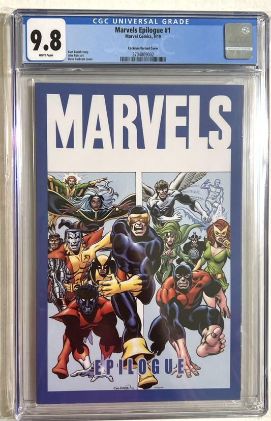 MARVELS EPILOGUE #1 CGC 9.8 COCKRUM VARIANT COVER 1:100 BUSIEK ALEX ROSS 2019