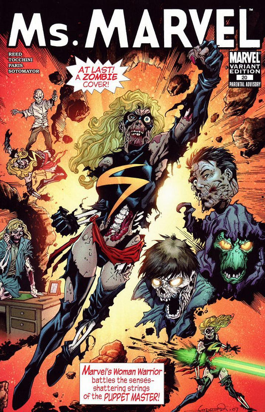 MS MARVEL #20 ZOMBIE VARIANT COVER SWIPE #1 MARVEL COMICS 2007 NM