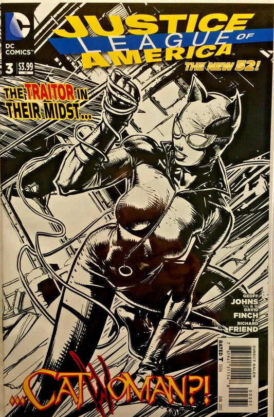 JUSTICE LEAGUE OF AMERICA #3 NEW 52 JOHNS FINCH NM 1ST PRINT 1:100 VARIANT COVER