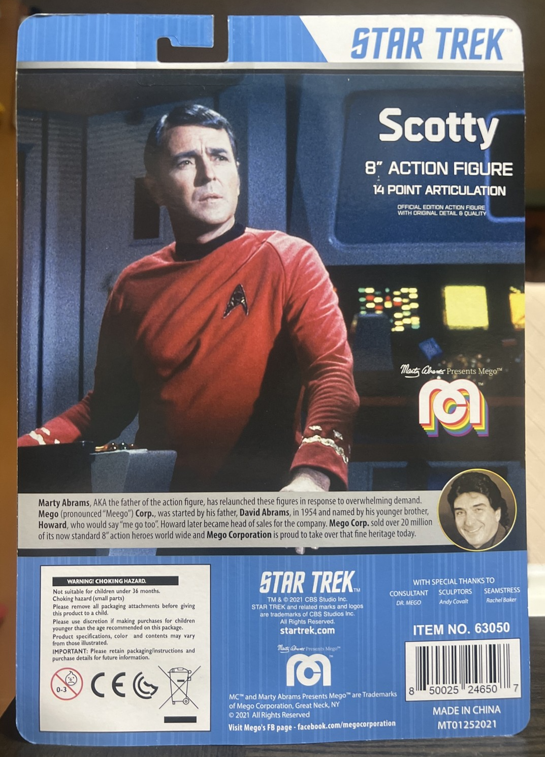 Mego Scotty TOS Star Trek Mego Figure Original Series 8" MOC Montgomery Scott
