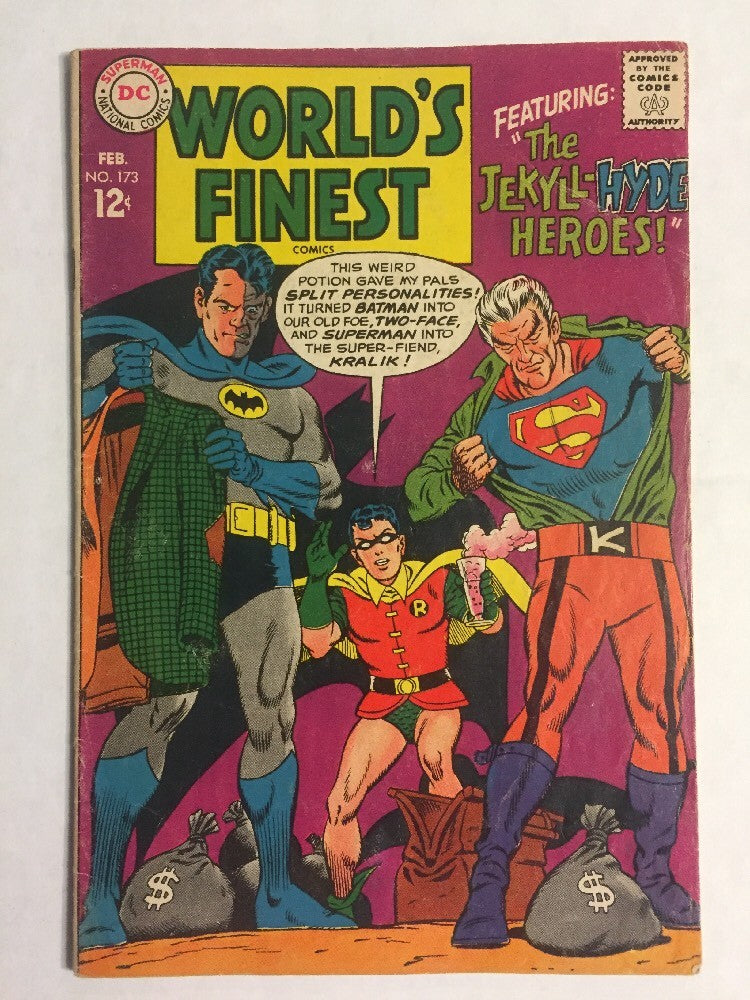 WORLD'S FINEST #173 MID-GRADE SILVER VG 4.0 1968 1st SILVER AGE TWO-FACE BATMAN