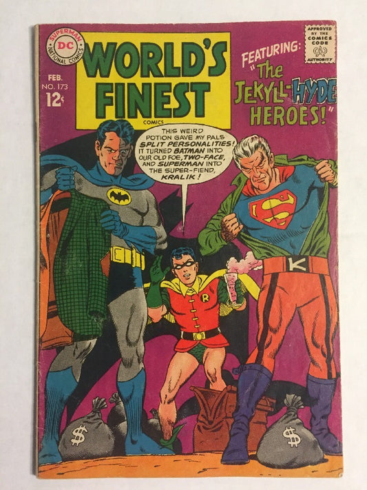 WORLD'S FINEST #173 MID-GRADE SILVER VG 4.0 1968 1st SILVER AGE TWO-FACE BATMAN