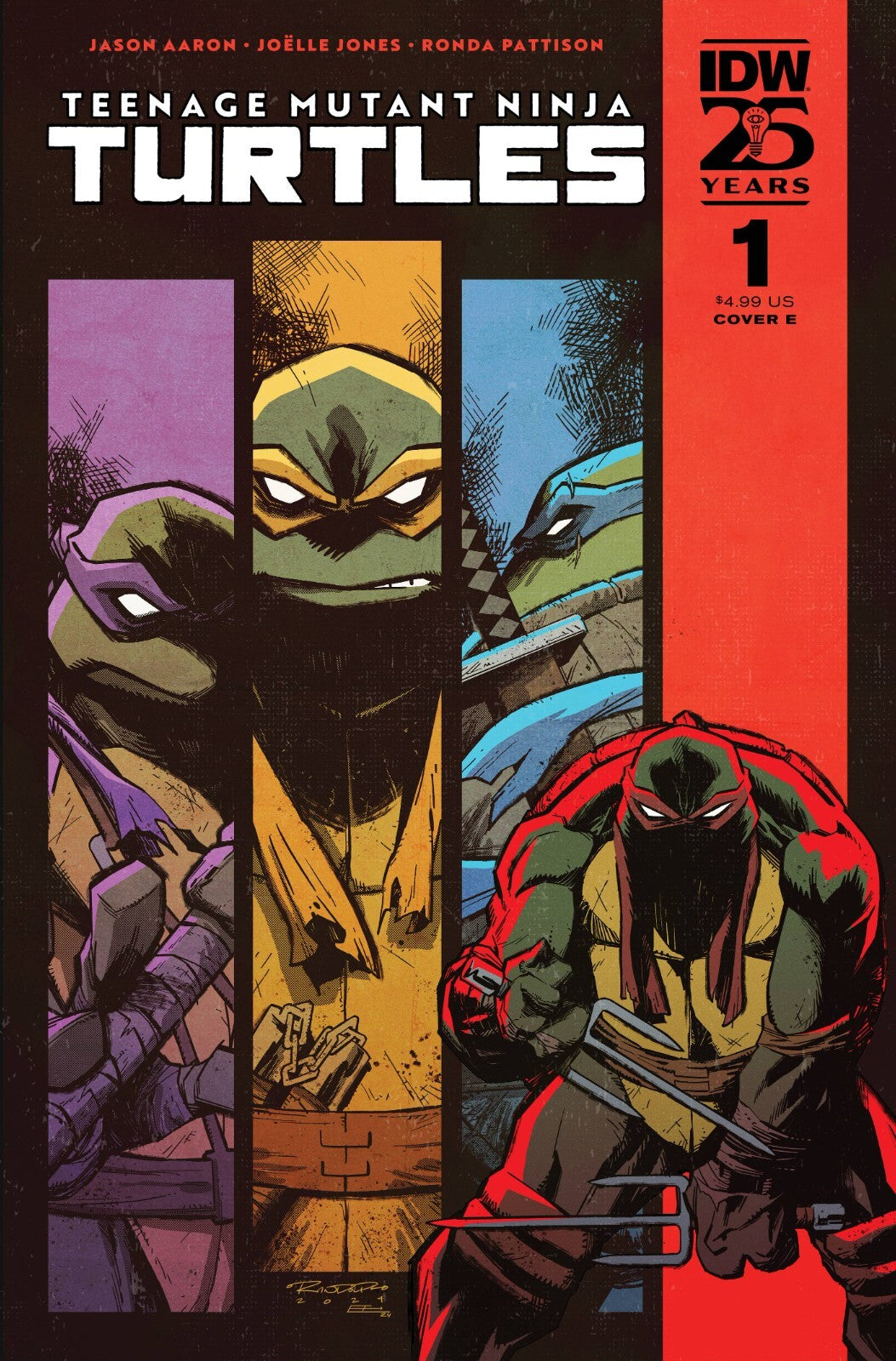 TEENAGE MUTANT NINJA TURTLES #1 RANDOLPH COVER AARON JONES TMNT 2024 NM