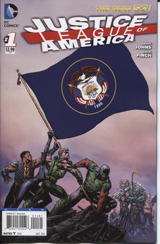 JUSTICE LEAGUE OF AMERICA #1 UTAH FLAG VARIANT COVER GEOFF JOHNS D NM 1ST PRINT