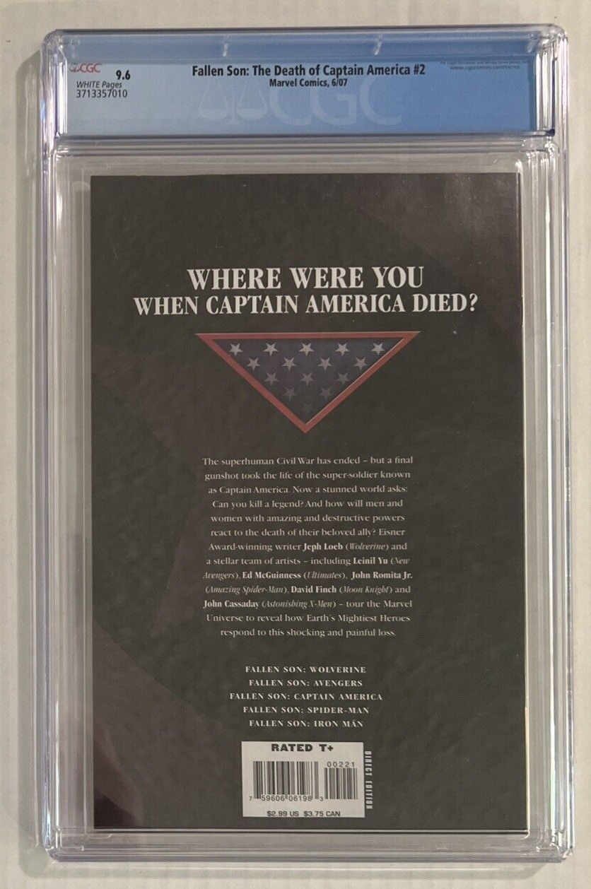 FALLEN SON DEATH OF CAPTAIN AMERICA #2 TURNER VARIANT SPIDERWOMAN CGC 9.6 2007