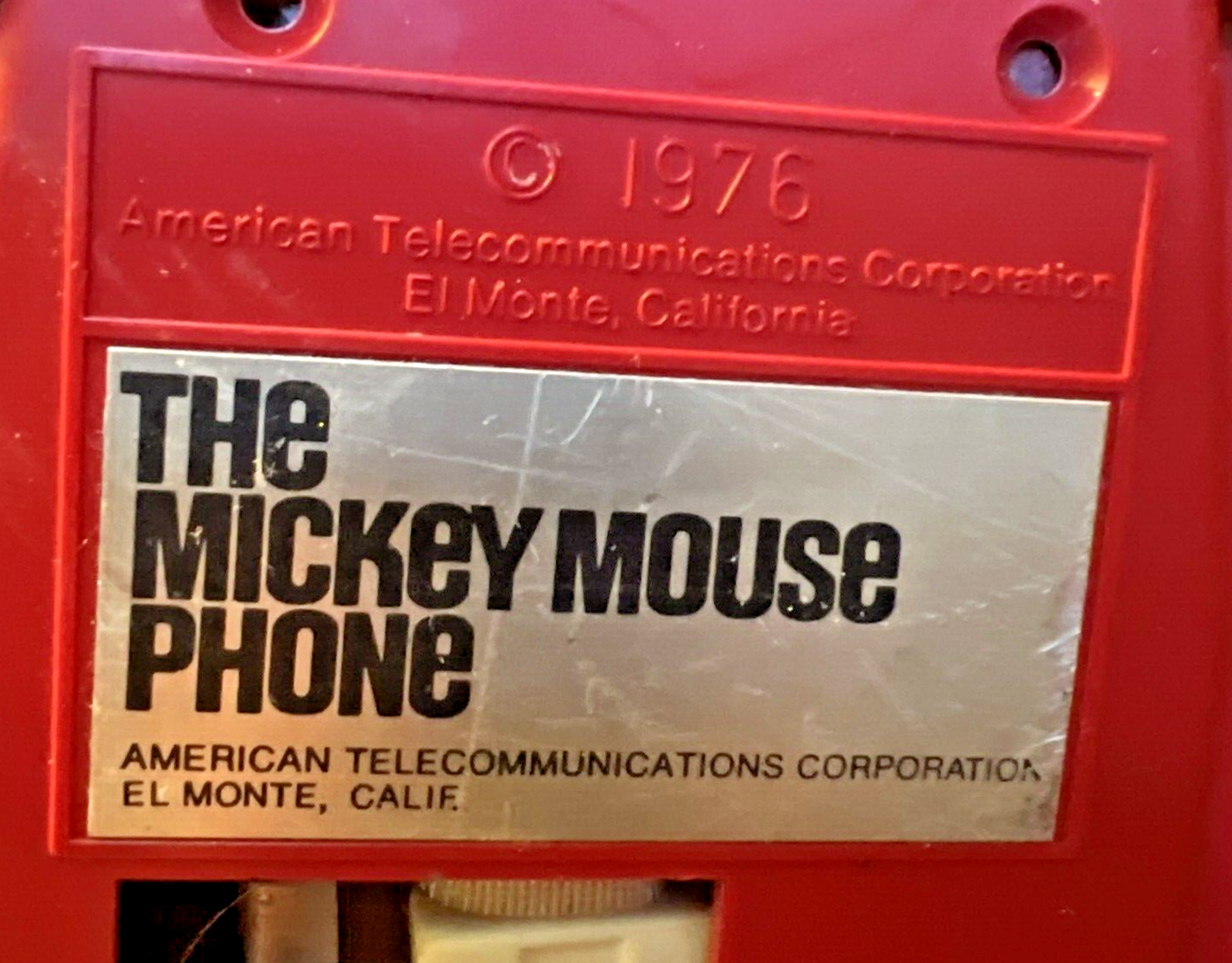 MICKEY MOUSE PHONE 1976 VINTAGE ROTARY NICE SHAPE!