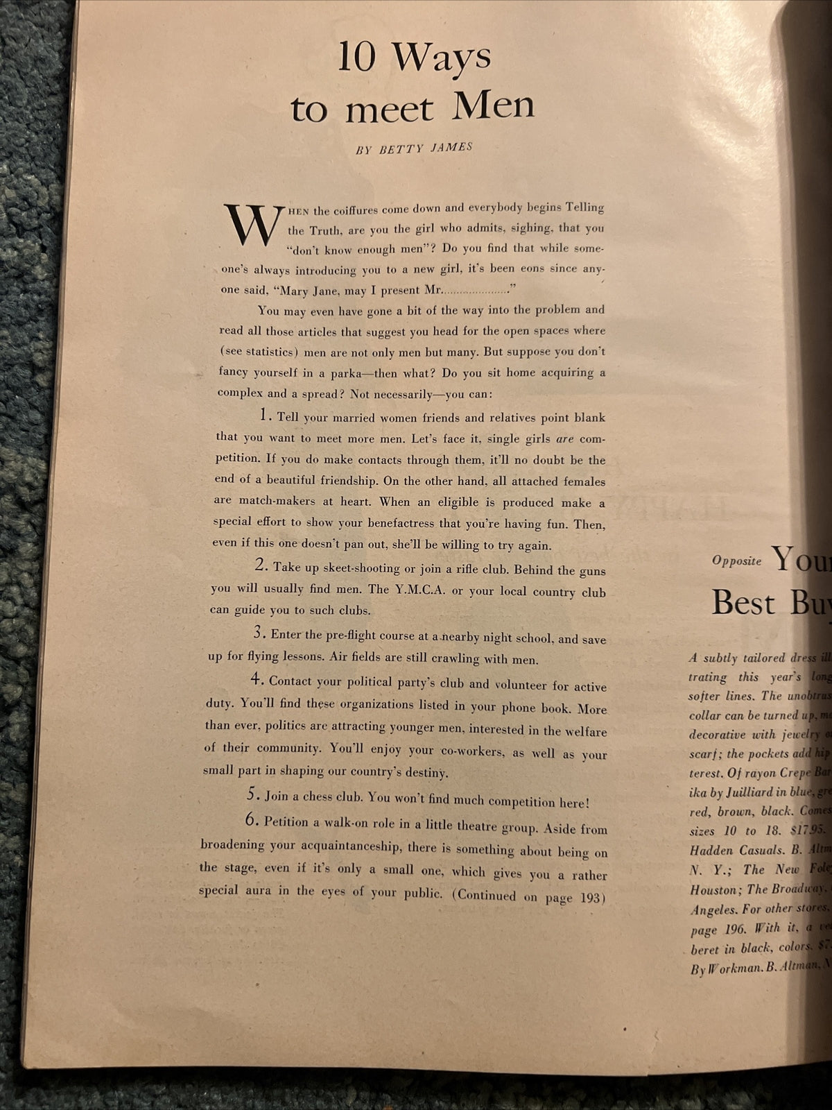 VINTAGE GLAMOUR MAGAZINE OCTOBER 1947 PRETTY GAY AD GOOD LOOKS AND LIVING