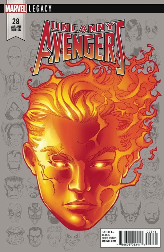 UNCANNY AVENGERS #28 1:10 MARVEL LEGACY HEADSHOT VARIANT NM 1st Print