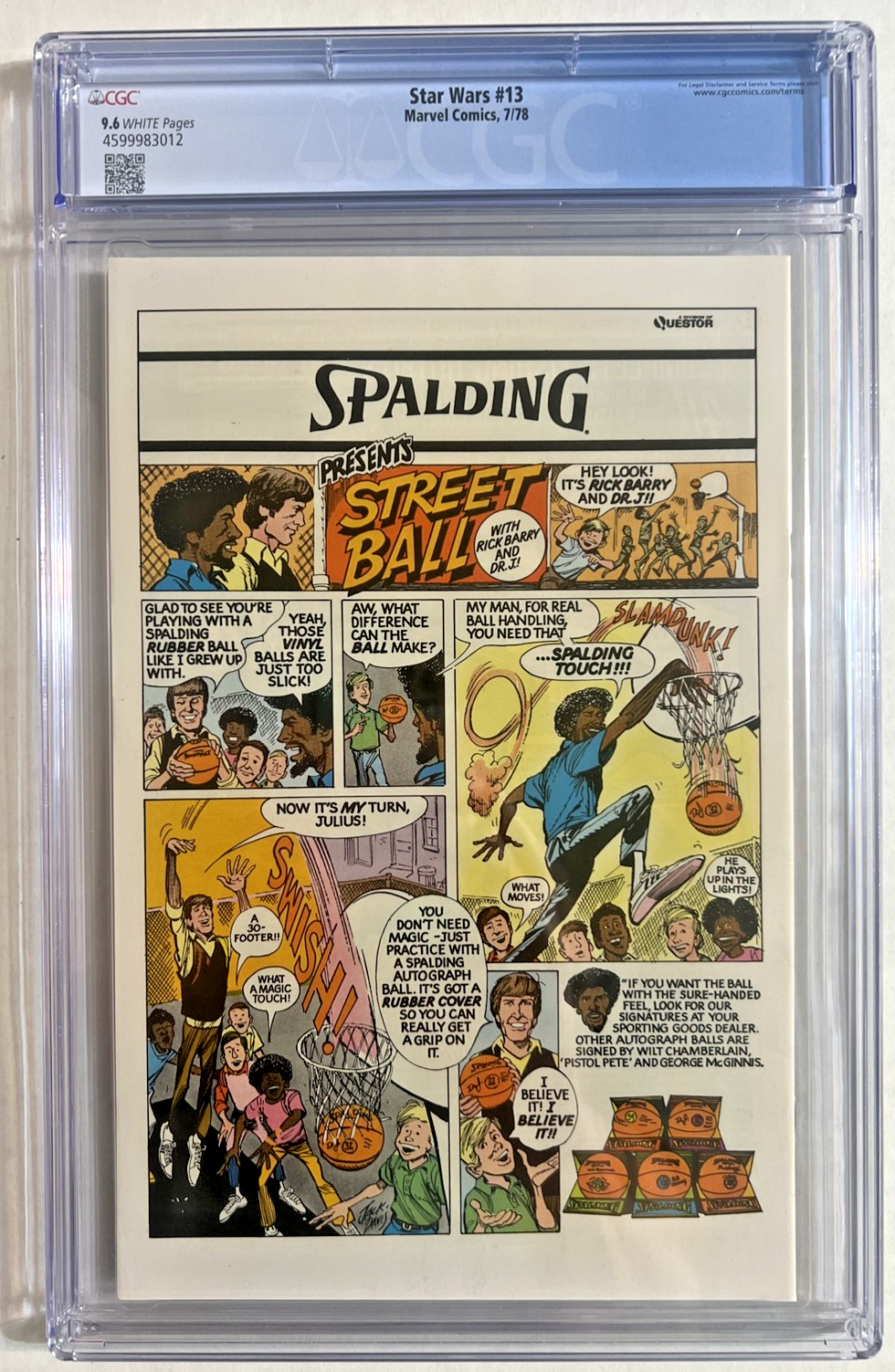 STAR WARS #13 CGC 9.6 MARVEL COMICS 1978 WHITE PGS 35¢ W/UPC 1st PRINT