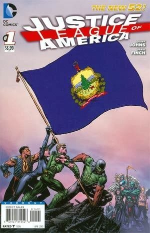 JUSTICE LEAGUE OF AMERICA #1 VERMONT FLAG VARIANT COVER GEOFF JOHN NM 1ST PRINT