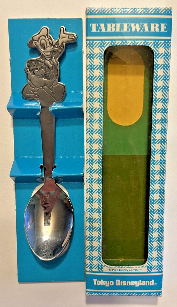 DONALD DUCK SPOON TOKYO DISNEYLAND 80'S IN PACKAGE DOUBLE-SIDED UNUSED