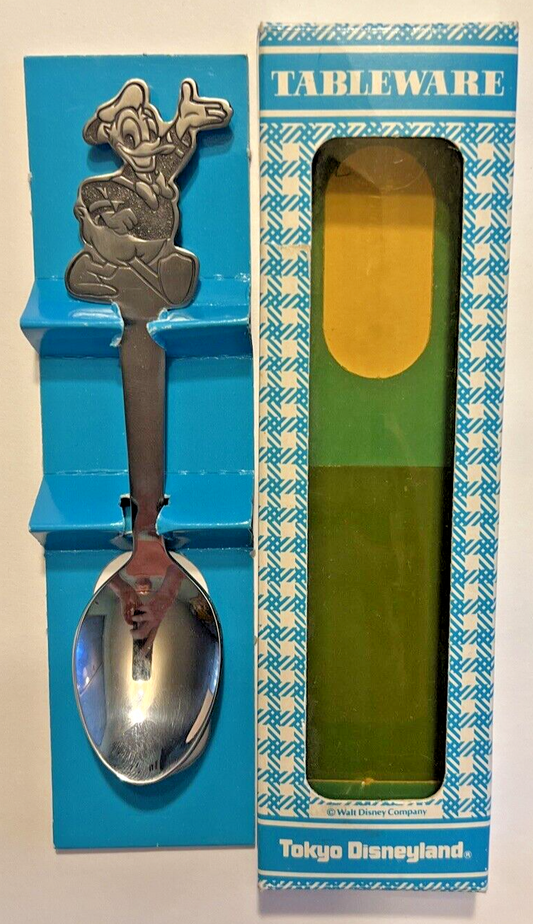 DONALD DUCK SPOON TOKYO DISNEYLAND 80'S IN PACKAGE DOUBLE-SIDED UNUSED