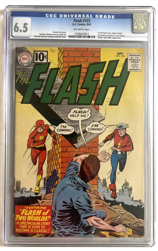 FLASH #123 FLASH OF TWO WORLD'S CLASSIC ISSUE CGC 6.5 DC COMICS 1961