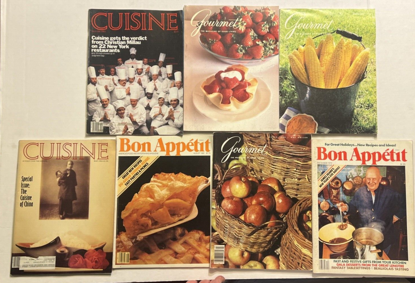1970s 1980s COOKING MAGAZINE LOT OF 7 CUISINE GOURMET BON APPETIT