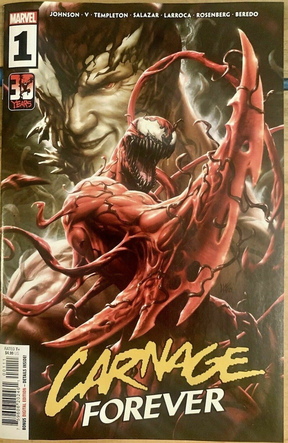CARNAGE FOREVER #1 MAIN COVER MARVEL NM 1ST PRINT 2022 SPIDERMAN