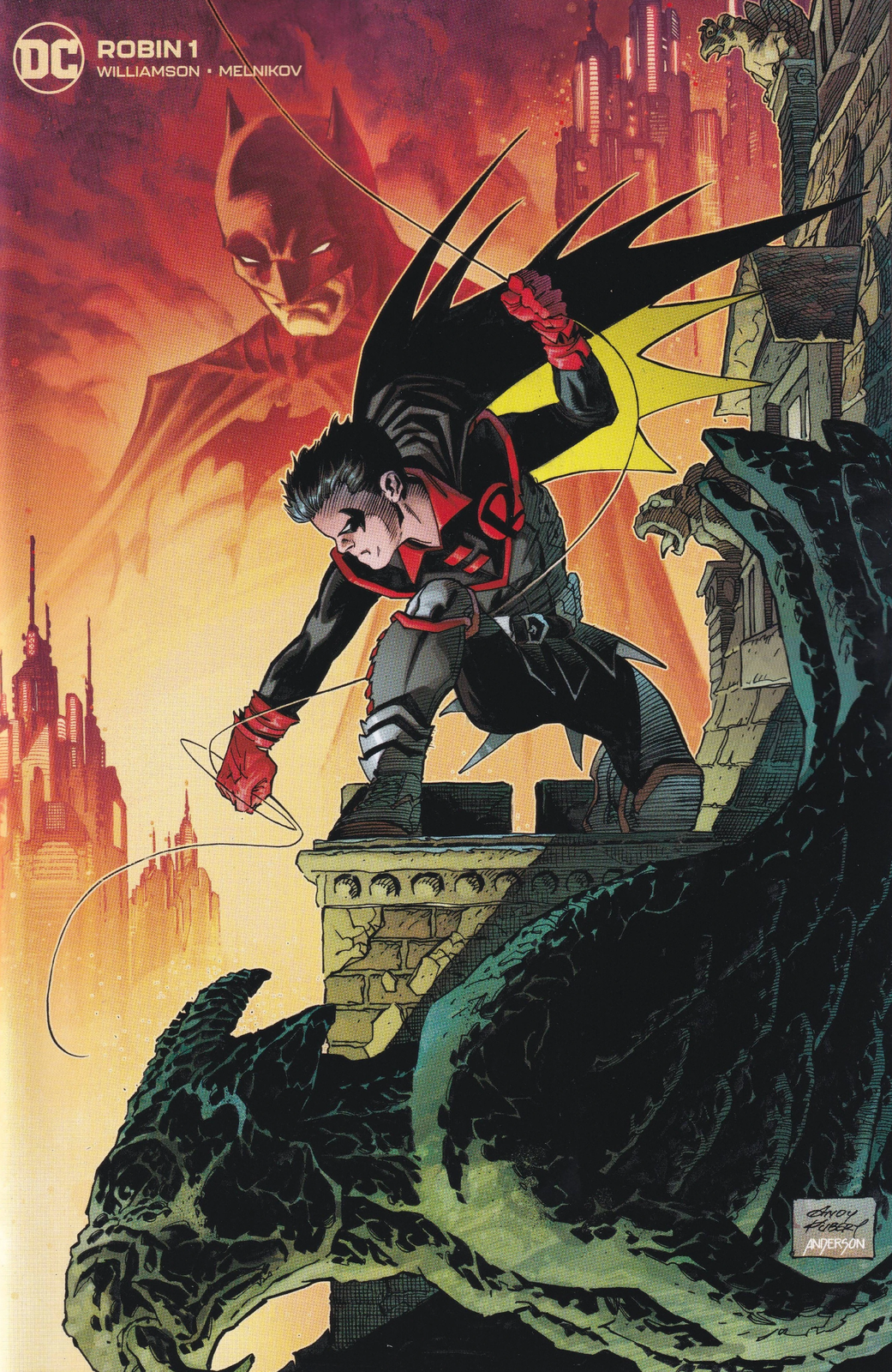 ROBIN #1 ANDY KUBERT TEAM VARIANT LIMITED CARD STOCK 1ST APP FLATLINE DC NM