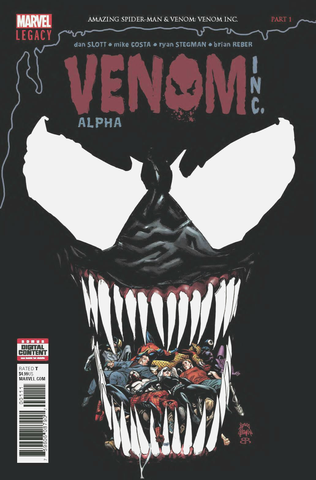 AMAZING SPIDER-MAN VENOM INC ALPHA #1 NM MARVEL 2017 DAN SLOTT RYAN STEGMAN