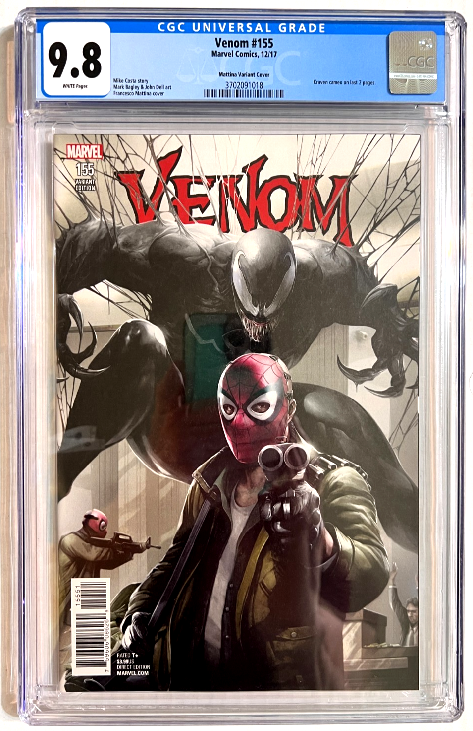 VENOM #155 CGC 9.8 MATTINA VARIANT COVER 1:50 2017 MIKE COSTA MARK BAGLEY