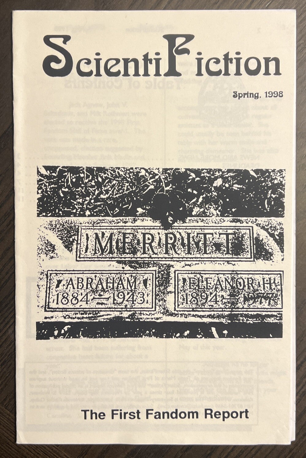 SCIENTIFICTION SCIENCE FICTION FANZINE SPRING 1998 RAY BEAM MARK SCHULZINGER