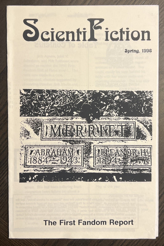 SCIENTIFICTION SCIENCE FICTION FANZINE SPRING 1998 RAY BEAM MARK SCHULZINGER