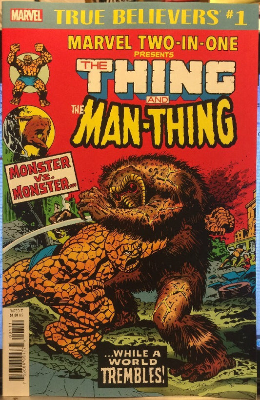 TRUE BELIEVERS MARVEL TWO-IN-ONE #1 THING vs MAN-THING NM 2018