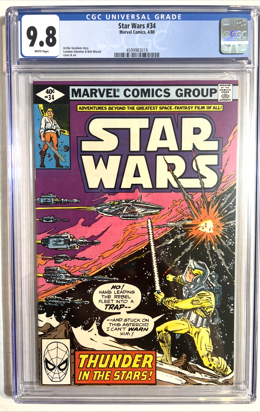 STAR WARS #34 CGC 9.8 MARVEL COMICS 1980 WHITE PAGES 40¢ COVER DIRECT SALE