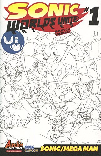 SONIC: WORLDS UNITE BATTLES #1 SKETCH VARIANT  NM 1ST PRINT