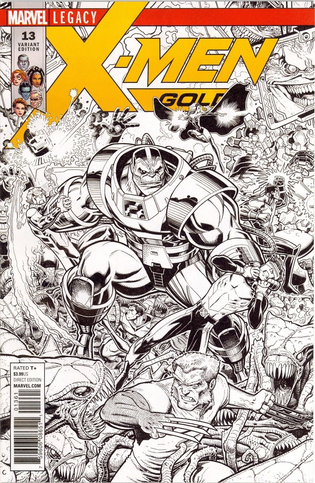 X-Men Gold #13 1:50 Variant Cover Art Adams Black and White Connecting Marvel NM