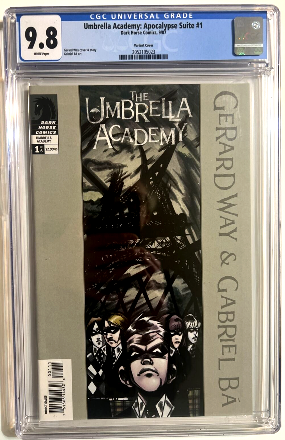 UMBRELLA ACADEMY APOCALYPSE SUITE #1 CGC 9.8 VARIANT EDITION DARK HORSE 2007