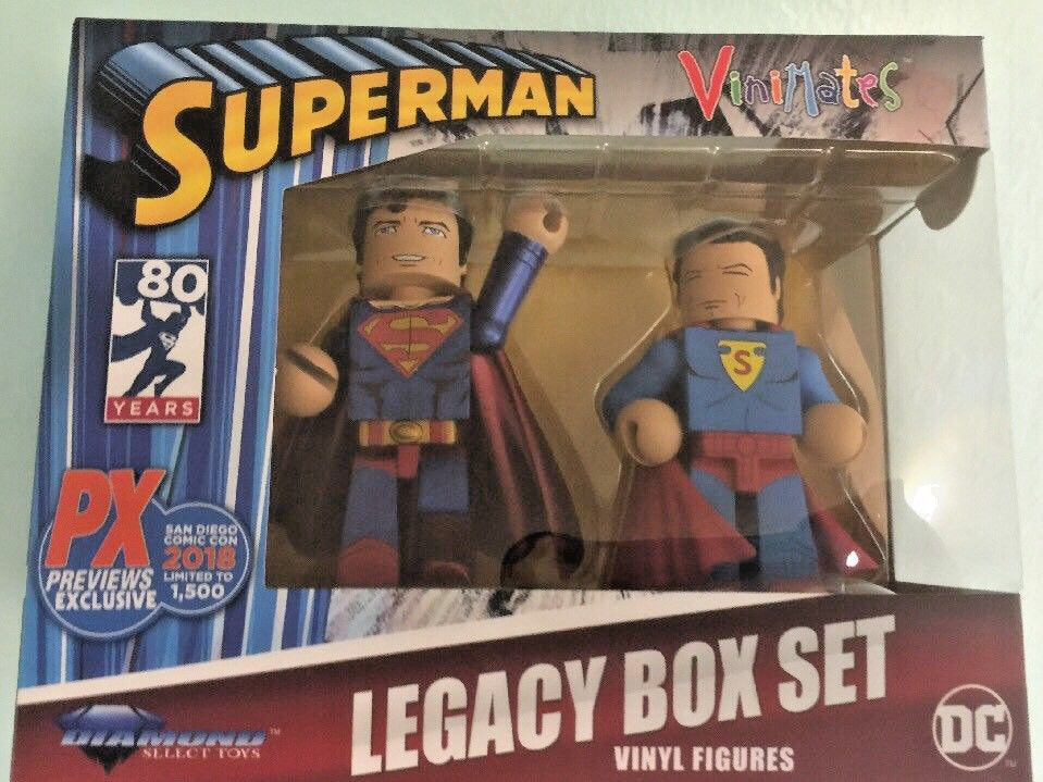SDCC 2018 DC COMICS 80TH ANNIVERSARY SUPERMAN VINIMATE LEGACY BOX SET DIAMOND