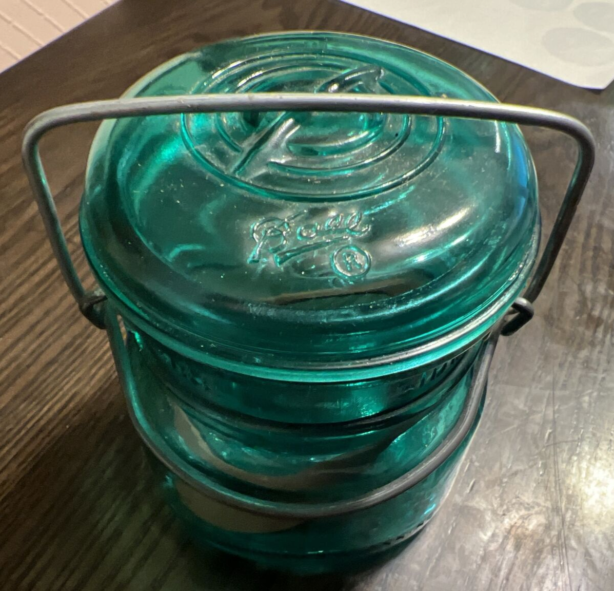 Vintage Ball Ideal Blue Green Bicentennial Eagle 1/2 Pint Mason Jar Lid Seal
