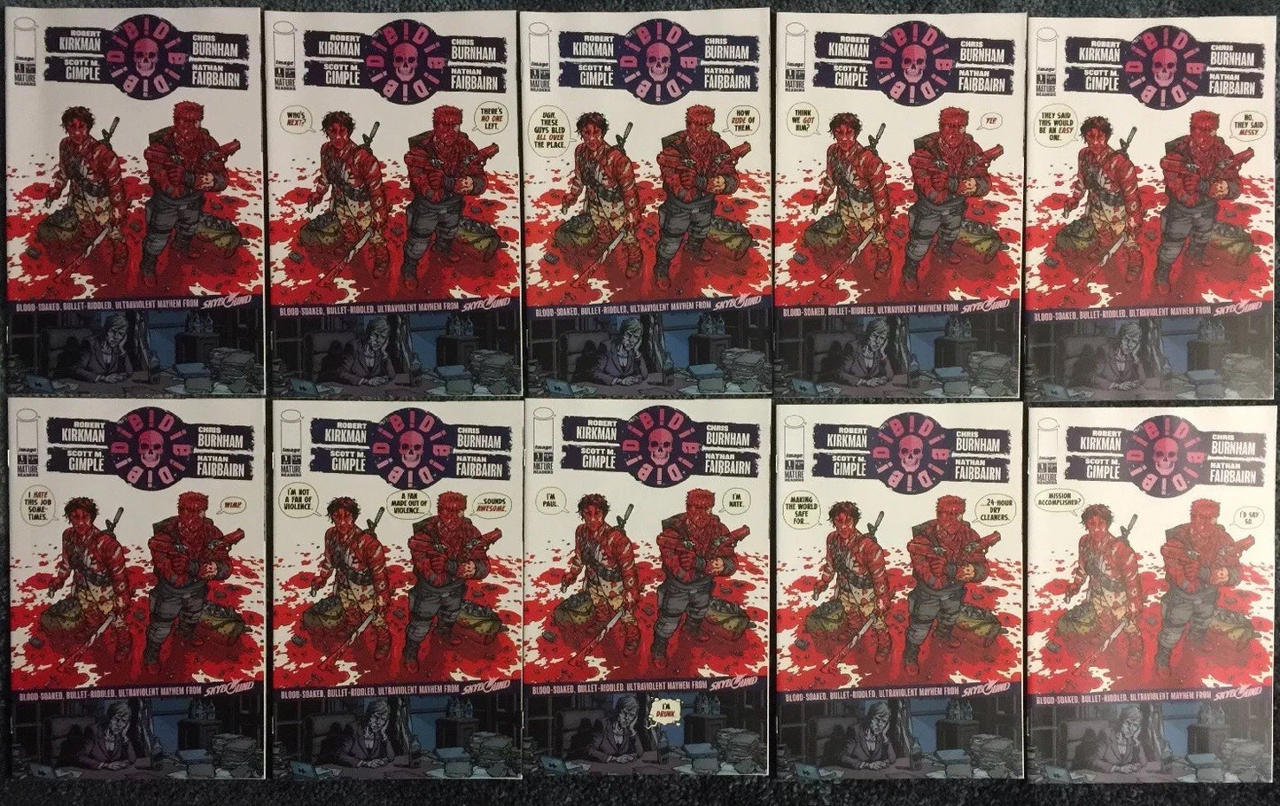 DIE! DIE! DIE! #1 ROBERT KIRKMAN 10 COPIES COVER VARIANT SET NM